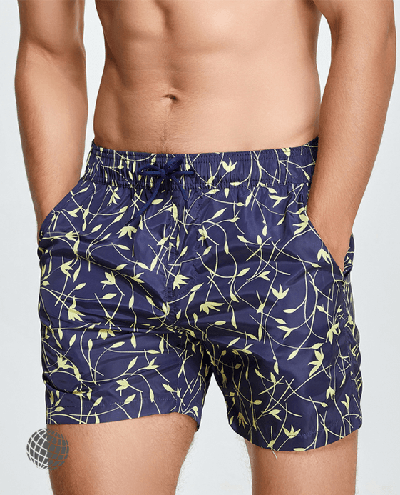 Quick Dry Swim Shorts   Mens Swimming Trunks Beach Summer Surf Board Swimwear Boxer Drawstring Boxers Breathable for Man in trending Navy Blue