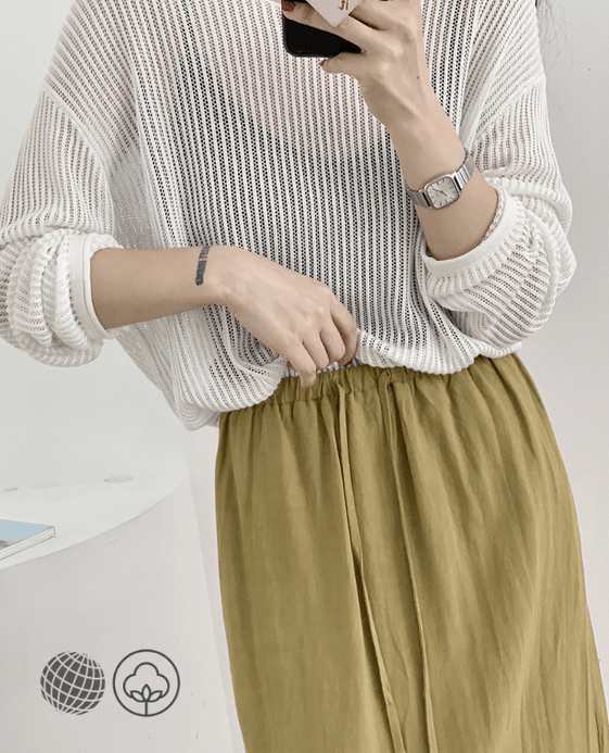 Cotton-Linen Drawcord Midi Skirt Women’s Summer Female Solid Drawstring Basic Straight Drawcord Skirts with Pockets for Woman in trending Yellow Cotton-Linen Drawcord Midi Skirt Women’s Summer Female Solid Drawstring Basic Straight Drawcord Skirts with Pockets for Woman in trending Yellow