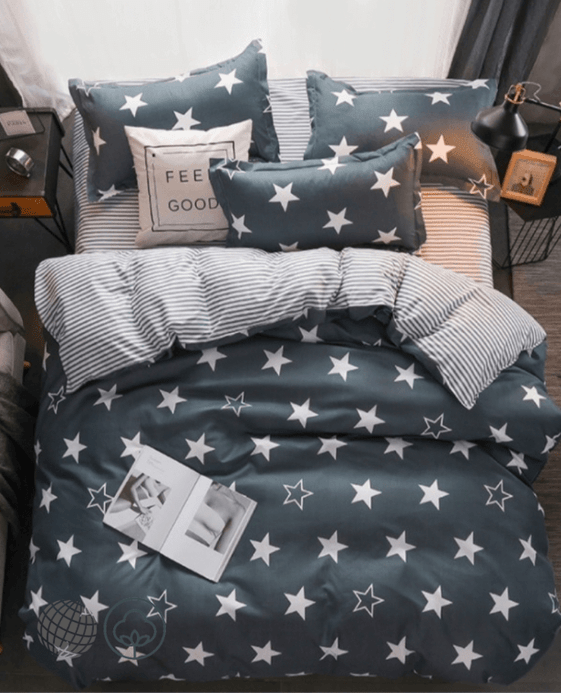 Classic Duvet Bed Set Star bedding Cartoon Sheet Bed Cover Single Full Queen King Size Beddings For Kids Bedroom Linen in trending Dark Gray grey White Stars Classic Duvet Bed Set Star bedding Cartoon Sheet Bed Cover Single Full Queen King Size Beddings For Kids Bedroom Linen in trending Dark Gray grey White Stars