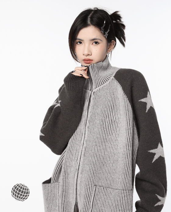 Contrast Stars Cardigan Sweater Contrast Stars Cardigan Sweater Women’s Gray Grey Color Outerwear Fashion Vintage Leisure Lazy Wind Winter Long Sleeve Knitting Coat for trending Woman Contrast Stars Cardigan Sweater Contrast Stars Cardigan Sweater Women’s Gray Grey Color Outerwear Fashion Vintage Leisure Lazy Wind Winter Long Sleeve Knitting Coat for trending Woman