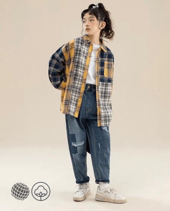 Kids Plaid Shirt Long Sleeve Blouse for Spring Casual Fashion All-match Teen School Children Costumes 12 13 14 Years Girls Shirts in trending Checkered Yellow Kids Plaid Shirt Long Sleeve Blouse for Spring Casual Fashion All-match Teen School Children Costumes 12 13 14 Years Girls Shirts in trending Checkered Yellow