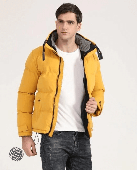 Parka Jacket   Men’s Winter Parkas Boys Casual Cotton Coat Zip Up Top Windbreaker Oversized Quilted Jackets Overcoat Male Plus size 4xl Outerwear Jackets for trending Man in Yellow