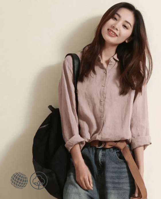 Harajuku Baggy Shirt Women’s Literary Simple Chic Temperament Camisas womens plus size Fashion Classic Vintage Female All-match Casual Turn-down collar Shirts for trending Woman in dusk pink Harajuku Baggy Shirt Women’s Literary Simple Chic Temperament Camisas womens plus size Fashion Classic Vintage Female All-match Casual Turn-down collar Shirts for trending Woman in dusk pink