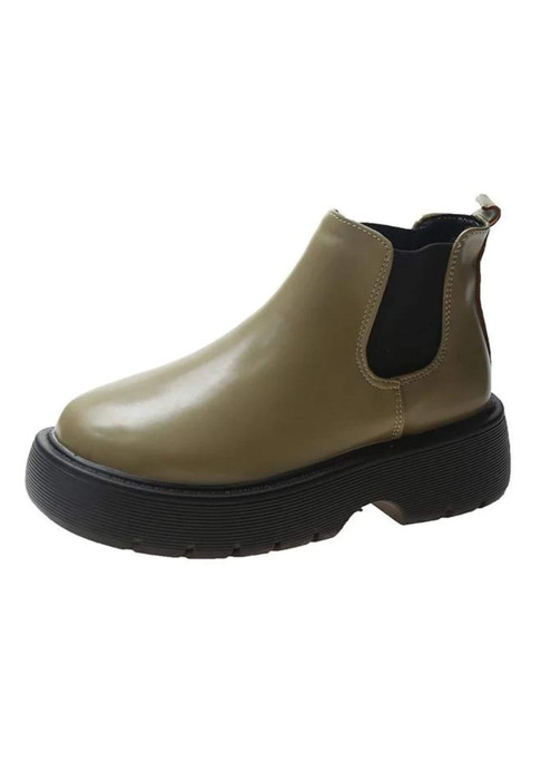 Chelsea Ankle Boots Women’s Vegan Shoes Autumn Womens Designer Faux PU Leather Slip-on Platform Short Boot Footwear for trending Woman in Army Green Chelsea Ankle Boots Women’s Vegan Shoes Autumn Womens Designer Faux PU Leather Slip-on Platform Short Boot Footwear for trending Woman in Army Green