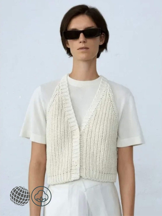 Spanish Organic Cotton Cardigan Women’s Niche Minimalist Fashion Blend Button Torn V-neck Cardigans Womens Coarse Knit Sweater Vest Sweaters Spain Cardigans for woman in trending beige cream Spanish Organic Cotton Cardigan Women’s Niche Minimalist Fashion Blend Button Torn V-neck Cardigans Womens Coarse Knit Sweater Vest Sweaters Spain Cardigans for woman in trending beige cream