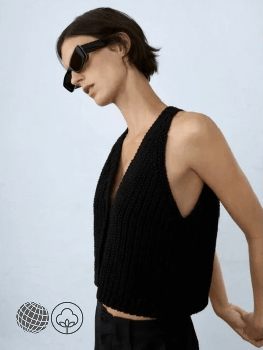 Spanish Organic Cotton Cardigan black Women’s Niche Minimalist Fashion Blend Button Torn V-neck Cardigans Womens Coarse Knit Sweater Vest Sweaters Spain Cardigans for trending woman Spanish Organic Cotton Cardigan black Women’s Niche Minimalist Fashion Blend Button Torn V-neck Cardigans Womens Coarse Knit Sweater Vest Sweaters Spain Cardigans for trending woman
