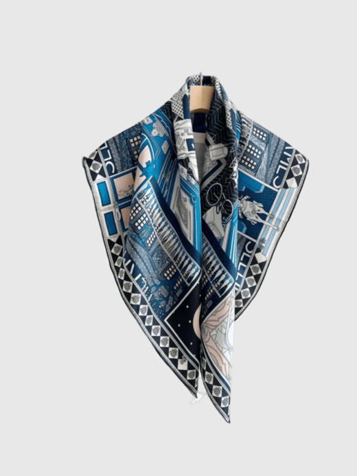 Silk Twill Square Scarf blue    Women’s Lady Herm-Luxury Shawl, trending Fashion Brand palace country house courtyard scarves Silk Twill Square Scarf blue    Women’s Lady Herm-Luxury Shawl, trending Fashion Brand palace country house courtyard scarves