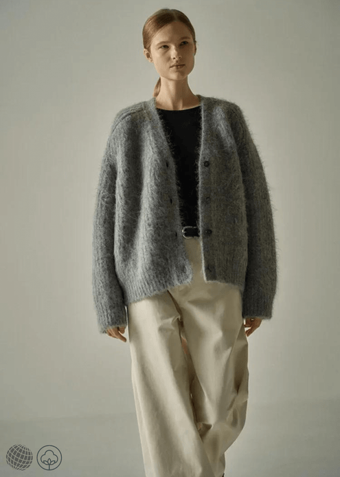 Cashmere Wool Cardigan gray Women’s Loose Knit womens Sweaters, Tops, Gothic Clothes, Y2k, Autumn Fall Winter and Spring button-up ribbed alpaca woolen knitted rib band hem sweaters for trending woman in grey Cashmere Wool Cardigan gray Women’s Loose Knit womens Sweaters, Tops, Gothic Clothes, Y2k, Autumn Fall Winter and Spring button-up ribbed alpaca woolen knitted rib band hem sweaters for trending woman in grey