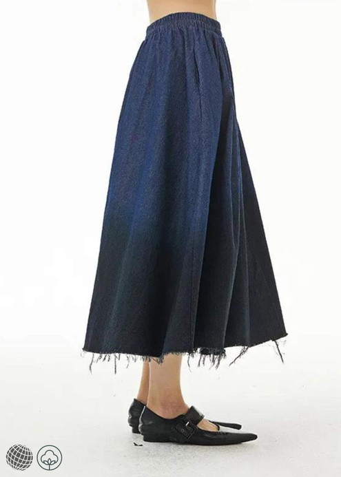 Mid Rise Tie Dye Midi A-Line Skirt blue Women’s loose swing hanging cotton denim dyed original design womens pleated mid-calf bell skirts for woman with black spring summer trending fashion season Mid Rise Tie Dye Midi A-Line Skirt blue Women’s loose swing hanging cotton denim dyed original design womens pleated mid-calf bell skirts for woman with black spring summer trending fashion season