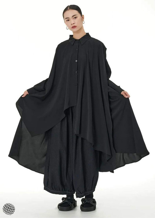 Crewneck Top black Women's dark department super large oversized round o-neck number of irregular hem blouse women loose thin blouses tops for woman Fall autumn spring women’s trending fashion season Crewneck Top black Women's dark department super large oversized round o-neck number of irregular hem blouse women loose thin blouses tops for woman Fall autumn spring women’s trending fashion season