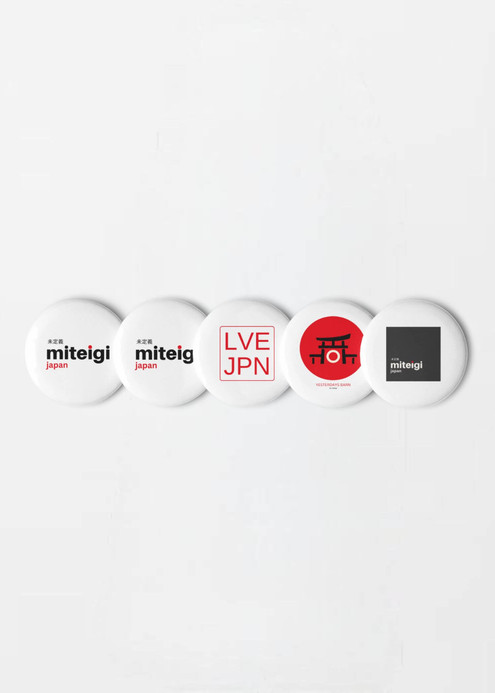 miteigi Logo Pin Button Set 5-Piece MiteigiYūki, Yesterdays Barn, brand tinplate decorative pins Fashion accessories campaign badges miteigi Logo Pin Button Set 5-Piece MiteigiYūki, Yesterdays Barn, brand tinplate decorative pins Fashion accessories campaign badges