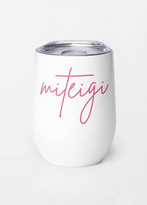 miteigi Tumbler Script Logo pink miteigi-logo design stainless steel wine, milk drinks tumblers with lid Outdoor sports fitness drinkware in white with pink pattern miteigi Tumbler Script Logo pink miteigi-logo design stainless steel wine, milk drinks tumblers with lid Outdoor sports fitness drinkware in white with pink pattern