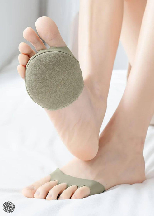 Five Toes Forefoot Pads for High Heels  Women’s Invisible No Show Pad Toeless Half Insoles Summer Low Cut Ankle Boat insole for woman in light green Womens footwear accessory