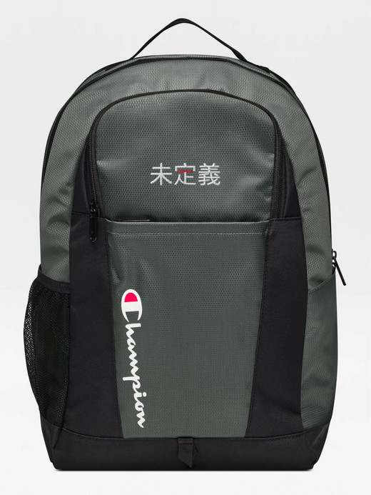 Champion x miteigi Japan Logo Backpack miteigi Logo Japanese Branded product item travel luggage backpacks everyday bags in Heather Oxford Gray grey with multicolor letter design fitness sports sportswear gym yoga gear Champion x miteigi Japan Logo Backpack miteigi Logo Japanese Branded product item travel luggage backpacks everyday bags in Heather Oxford Gray grey with multicolor letter design fitness sports sportswear gym yoga gear