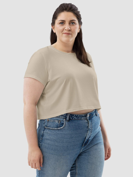 Modern Cropped T-Shirt khaki    Women’s short sleeves crop crewneck Tops for woman in khaki beige with Japanese miteigi logo letter print design at back Womens round O-neck petite-, tall-, plus-, size T-shirts crew neck regular fit tees Modern Cropped T-Shirt khaki    Women’s short sleeves crop crewneck Tops for woman in khaki beige with Japanese miteigi logo letter print design at back Womens round O-neck petite-, tall-, plus-, size T-shirts crew neck regular fit tees