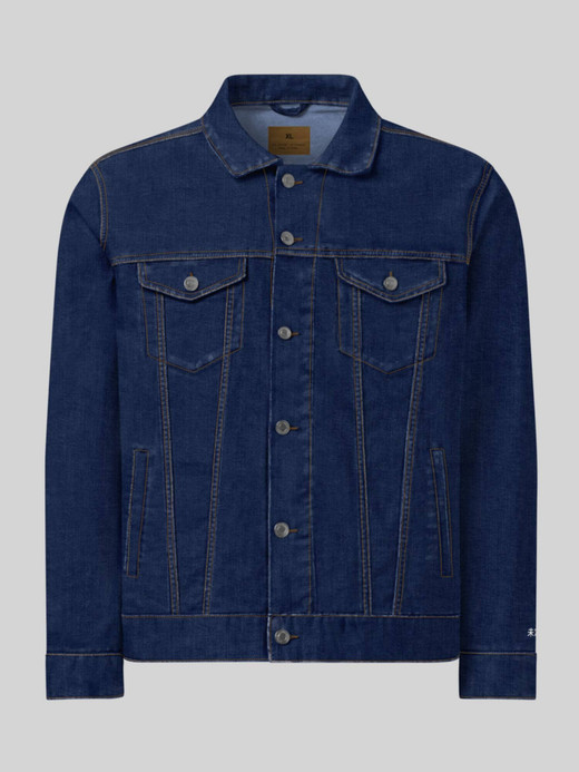 Icon Logo Denim Jacket blue Men’s classic Genderful loose button-up turn-down collar 100% cotton single breasted top chest pockets button cuffs casual wear unisex Jackets for man in blue with miteigi Japanese script logo at left wrist Tall-, plus-, petite-, size Mens long sleeves anywear outerwear coats Icon Logo Denim Jacket blue Men’s classic Genderful loose button-up turn-down collar 100% cotton single breasted top chest pockets button cuffs casual wear unisex Jackets for man in blue with miteigi Japanese script logo at left wrist Tall-, plus-, petite-, size Mens long sleeves anywear outerwear coats