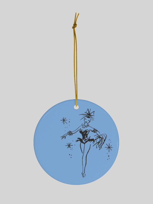 Ballerina Holiday Ceramic Ornament  Fairy Silhouette on both sides, slightly different angles,  Holiday-Season Christmas decorative hanging ornament Festive holidays decorations ornaments in baby blue with black ink Ballerina Holiday Ceramic Ornament  Fairy Silhouette on both sides, slightly different angles,  Holiday-Season Christmas decorative hanging ornament Festive holidays decorations ornaments in baby blue with black ink