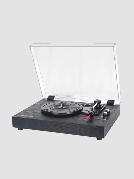 Classic Phonograph 33/45/78RPM   Vintage portable turntables vinyl LP record phono player Gramophone WiFi bluetooth speaker music players in black