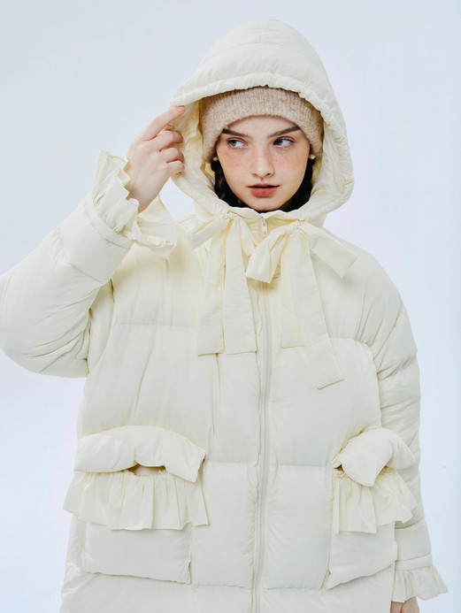Duck Down Puff Coat Women’s original Fall autumn and winter outwear white duck down long sleeves hooded parka jackets for woman in off-white cream Womens long bowknot pockets padded parker coats outerwear Duck Down Puff Coat Women’s original Fall autumn and winter outwear white duck down long sleeves hooded parka jackets for woman in off-white cream Womens long bowknot pockets padded parker coats outerwear
