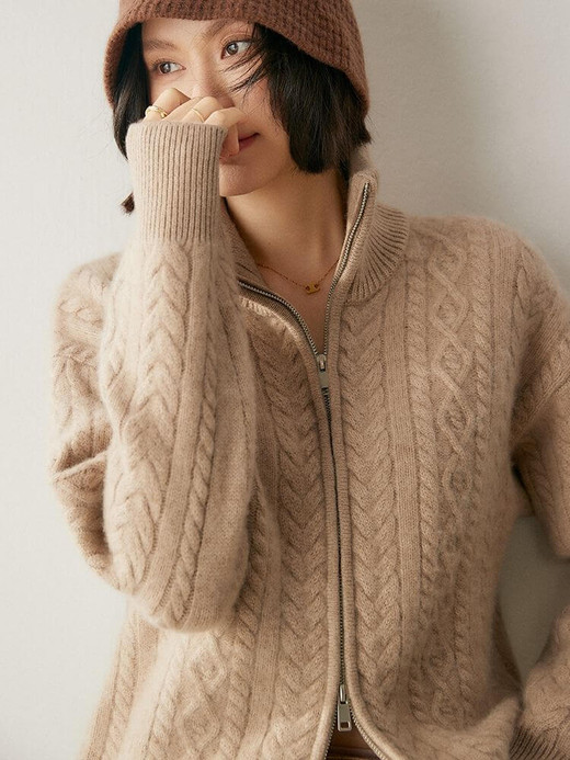 Classic CashSoft Cardigan Sweater camel Women’s 100% Cashmere heavyweight cable stitch knitting long sleeves rib cuffs double-zipper turn-down stand collar ribbed hem cardigans Luxury vintage style thick classic Knitwear for Woman Fall Autumn Winter womens outwear plus size outerwear tops Classic CashSoft Cardigan Sweater camel Women’s 100% Cashmere heavyweight cable stitch knitting long sleeves rib cuffs double-zipper turn-down stand collar ribbed hem cardigans Luxury vintage style thick classic Knitwear for Woman Fall Autumn Winter womens outwear plus size outerwear tops