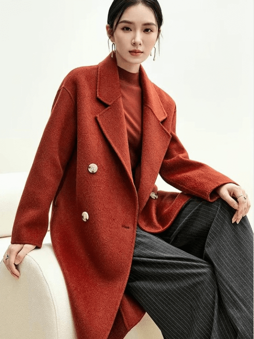 Oversized Woolen Coat Women’s notched turn-down collar double single breasted long sleeves button up high quality wool, Alpaca outerwear for woman in red Jackets Womens Korean Winter outwear coats #W44O56049 Oversized Woolen Coat Women’s notched turn-down collar double single breasted long sleeves button up high quality wool, Alpaca outerwear for woman in red Jackets Womens Korean Winter outwear coats #W44O56049