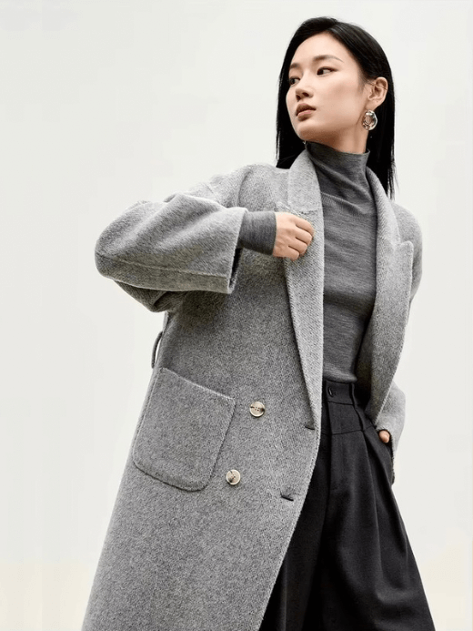 Woolen Coat gray Women’s oversized double sided turn-down notch collar long sleeves wool Jackets Big large pockets with sashes belt coats for woman in grey Outwear Fall Winter womens petite-, plus-, size outerwear #W44O56004 Woolen Coat gray Women’s oversized double sided turn-down notch collar long sleeves wool Jackets Big large pockets with sashes belt coats for woman in grey Outwear Fall Winter womens petite-, plus-, size outerwear #W44O56004