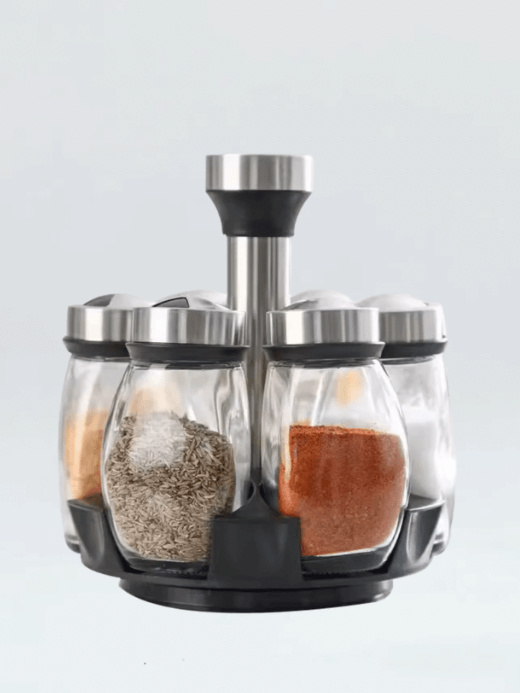 Condiment Set    1set Kitchen glass seasoning pans, spice jars, condiments and spice dispensers dining tabletop and bar Serveware transparent with silver black accent