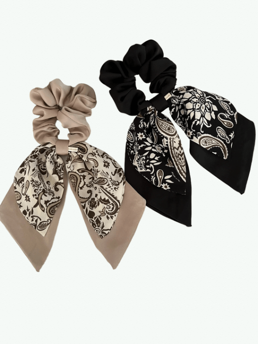 French look Simple Elegance Ribbon Butterfly Knot Hair Ties accessory Women High End Feel Small Vintage Fabric Bands Hair headwear accessories Handmade in brown, black with white accent cashew, floral flowers, prints French look Simple Elegance Ribbon Butterfly Knot Hair Ties accessory Women High End Feel Small Vintage Fabric Bands Hair headwear accessories Handmade in brown, black with white accent cashew, floral flowers, prints