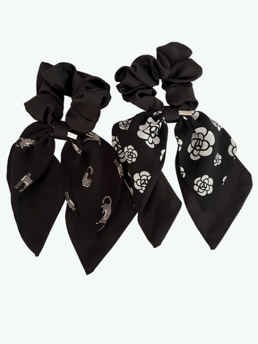 French look Simple Elegance Ribbon Butterfly Knot Hair Ties accessory Women High End Feel Small Vintage Fabric Bands Hair headwear accessories Handmade in brown, black with white accent camellia prints French look Simple Elegance Ribbon Butterfly Knot Hair Ties accessory Women High End Feel Small Vintage Fabric Bands Hair headwear accessories Handmade in brown, black with white accent camellia prints