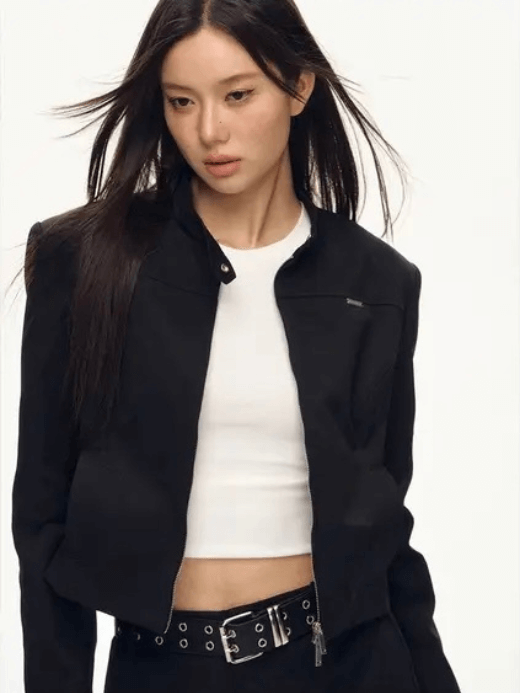 Women’s woman womens Asian Black Retro Fashion Long Sleeves Slim Fit zipper up close slant side pockets petite-, tall-, plus-, size outerwear mandarin button collar American Style All-match Design Cool Minimalist Lady Spring Summer Fall Autumn Streetwear Jackets outwear in black Women’s woman womens Asian Black Retro Fashion Long Sleeves Slim Fit zipper up close slant side pockets petite-, tall-, plus-, size outerwear mandarin button collar American Style All-match Design Cool Minimalist Lady Spring Summer Fall Autumn Streetwear Jackets outwear in black