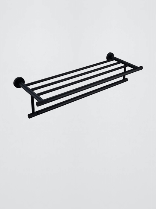 Modern Flat-End Matte Black Wall-Mounted Towel Shelf Rack Bathroom shower bath shelves hardware racks accessory Modern Flat-End Matte Black Wall-Mounted Towel Shelf Rack Bathroom shower bath shelves hardware racks accessory