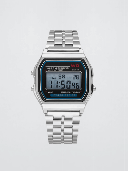 Genflex gender neutral unisex Women’s woman womens Men’s man mens Retro Square Digital Display Electronic Watches Luxury Ladies Wristwatches in silver Genflex gender neutral unisex Women’s woman womens Men’s man mens Retro Square Digital Display Electronic Watches Luxury Ladies Wristwatches in silver