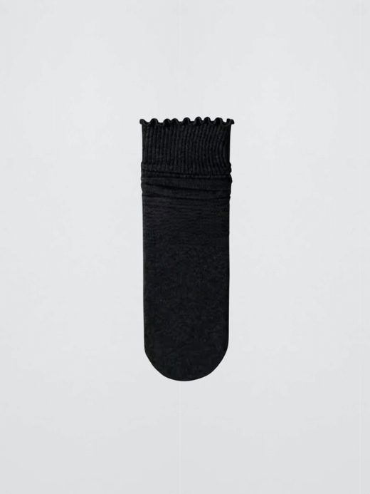 Women’s woman womens 1 Pair Autumn and Winter Solid Color Wooden Ear Ruffle Edge Mid-tube ruffles Cotton Casual Pile Medium Long ruffled Stockings Socks 1-Pair in black Women’s woman womens 1 Pair Autumn and Winter Solid Color Wooden Ear Ruffle Edge Mid-tube ruffles Cotton Casual Pile Medium Long ruffled Stockings Socks 1-Pair in black