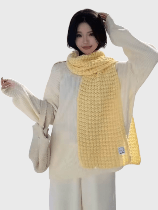 Women’s woman womens Men’s man mens Unisex Genflex Gender Neutral Genderfluid Korean Autumn and Winter Soft Knitted Warm Neck Protection All-match waffle Scarf Accessories for Couples scarves accessory in yellow Women’s woman womens Men’s man mens Unisex Genflex Gender Neutral Genderfluid Korean Autumn and Winter Soft Knitted Warm Neck Protection All-match waffle Scarf Accessories for Couples scarves accessory in yellow