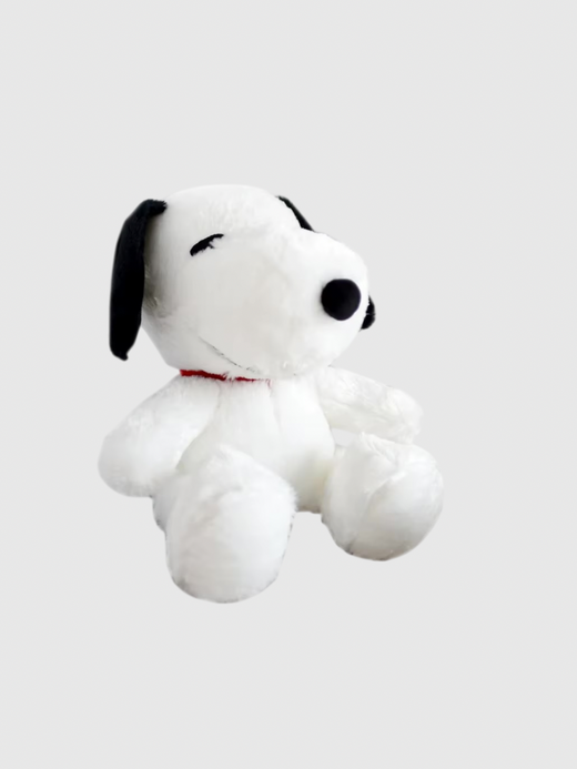Snoopy Plush Stuffed cartoon character dog Dolls 30cm Children's Kids Toys Peanuts Charlie Brown and the gang Home Decoration Gift For Girls boys Dogs animal pets in white with black accent color