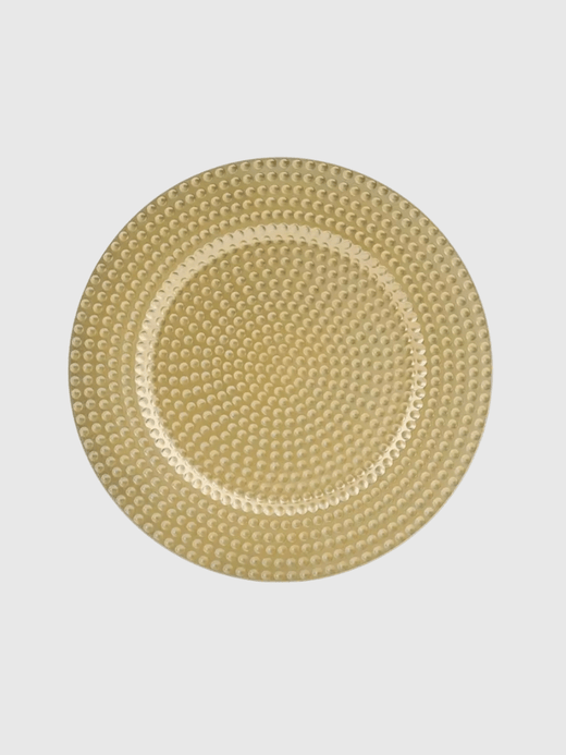 6 pcs, 12.9inch, Reusable Charger Plates 6-Piece, Perfect for Wedding, Halloween, Christmas event party decorations set, in golden color