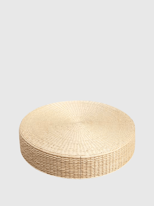 Japanese Handmade Murakami Straw Woven Futon Circular Solid Color Bay Window Cushions Pillows Futons tatami seating in natural light wood color