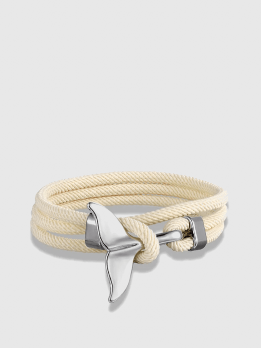 Women’s woman womens Men’s man mens Unisex Genflex Gender Neutral Genderfluid Ocean Style Whale animal design Tail Anchor Bracelet for Men Women Multilayer Adjustable Rope Couple Bracelets Fashion Friendship Jewelry Gift Jewellery in hole off-white cream with silver