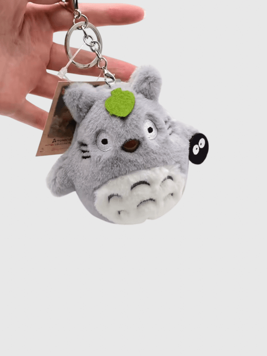 Anime Cute my neighbour neighbour Totoro Cat Keychain Purse Soft Plush Zipper Small Wallet for Teens Girls Women Kawaii Data Cables Earphones Bag Key Pouch charms in Gray Grey