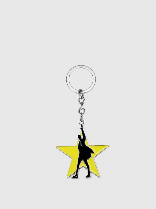 Broadway Musical Hamilton Key Holder Bag Student Women Travel Card Cover Badge Car Keychain Decorations Gifts, keychains charms in yellow with black silver