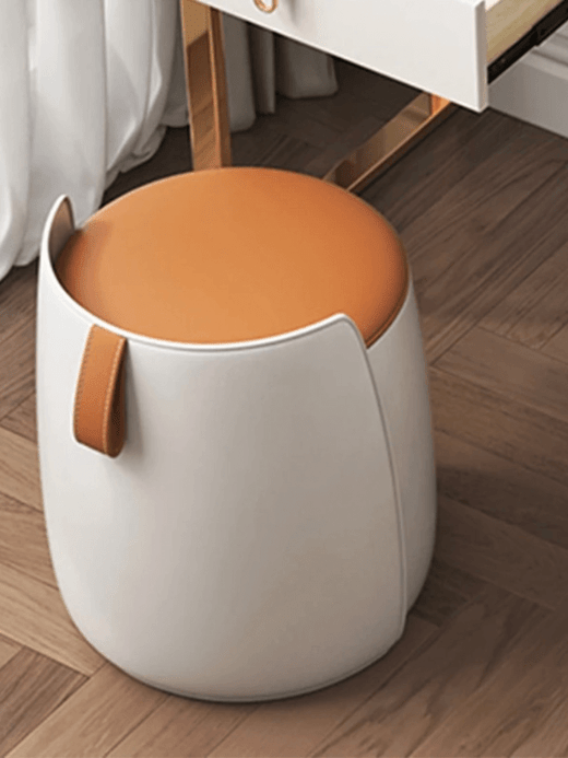 Norway Scandinavia Scandinavian Norwegian Nordic style Light luxury Dressing stool Advanced sense Makeup table chair minimalism Bedroom household use With backrest makeup ottoman stools home decor furniture in rustic orange and white