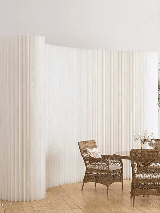 Creative Home Decor Movable White Brown Black Organ Paper Wall Screen Room Dividers Office Partition Removable Folding Baffle in white