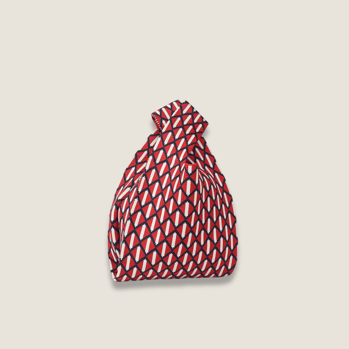 Geo Retro woman women’s High-End Fashion geometric design Style Exquisite Pattern Wrist Handbag, Durable and Wear-Resistant Knitted Fabric Can Be Used for a Long Time, Suitable for All Seasons, Can Be Used by Women for Travel, Vacation, Walking and Shopping Bags in red with black, white multi color