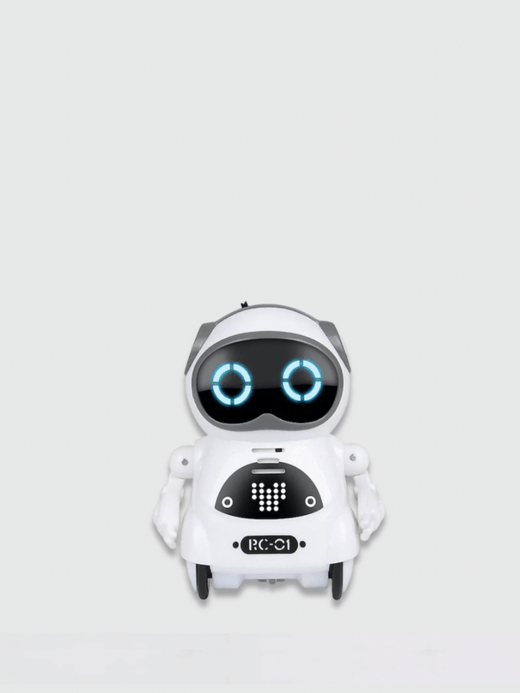 Kids Children's Multi Functional Mini Pocket Robot Voice Intelligent Little Treasure Toy English Version Conversation Singing Dancing in White Robots toys color gifting