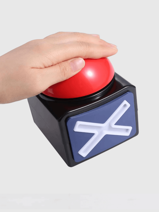 Creative Battery Powered Contestant Game Answer Buzzer with Sound & Light Red Contest Alarm Button Fun Response Buzzers Got Talent Party supplies Games in black with red