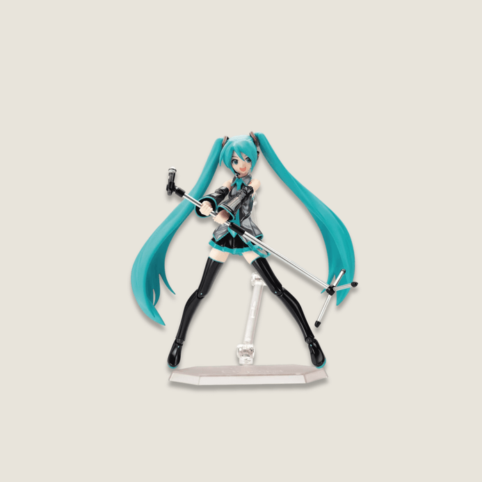 Hatsune Miku Anime Action Figures with Movable Joints Contains The Props Desktop Decoration Collection PVC Model Figurines Toys Kids Gifts in blue black multi color