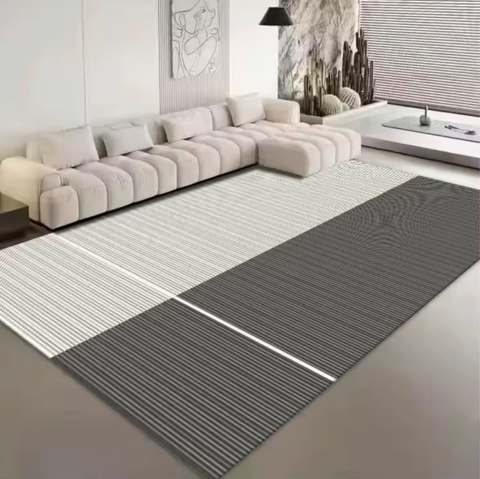Norway Scandinavia Scandinavian Norwegian Nordic Minimalist style for Office Living Room Bedroom Washable Floor Lounge Large Modern stripes Home Decoration Minimalism geometric striped Area rugs Carpets in black white
