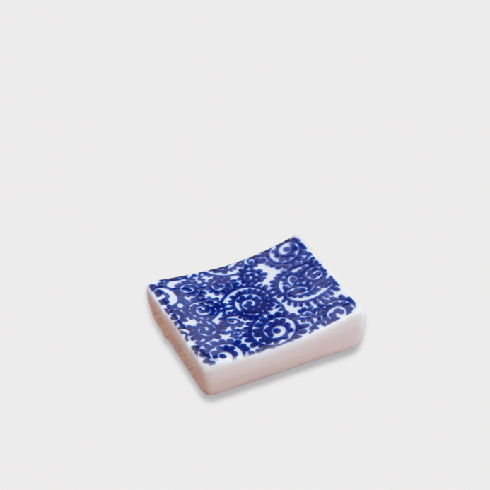Office restaurant home Japanese Retro Ceramic boho bohemian moorish geometric Chopstick Rest holder stand Dining tableware accessory Tabletop accessories in multi color blue