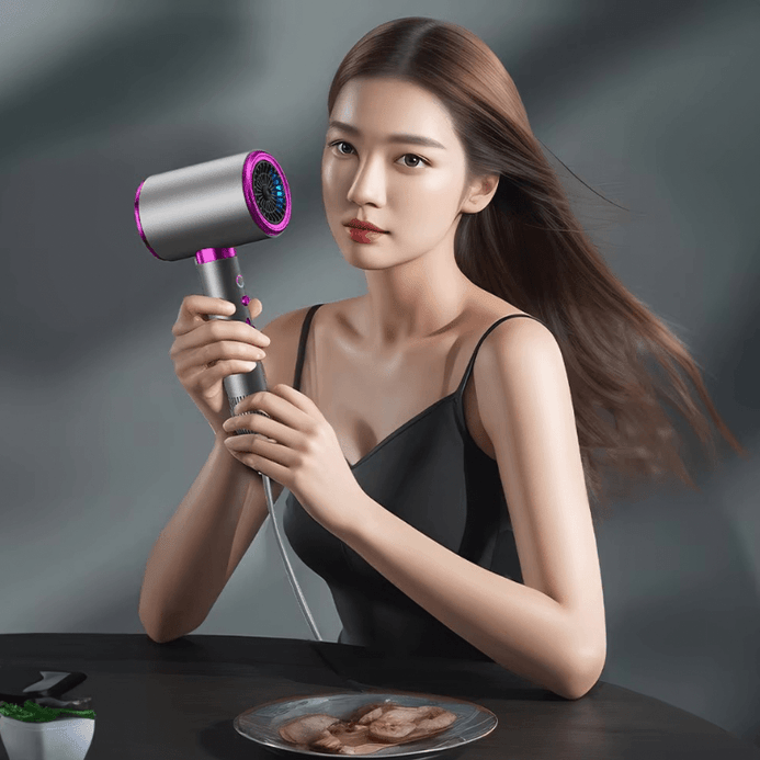 Bathroom beauty and skincare 2400W Powerful Negative Ion Hair Dryer High Speed Hairdryer Thermo-Control Fast Dry Home Blow Dryer Hair Care Salon Styling Tools accessories 2400W in Gray grey