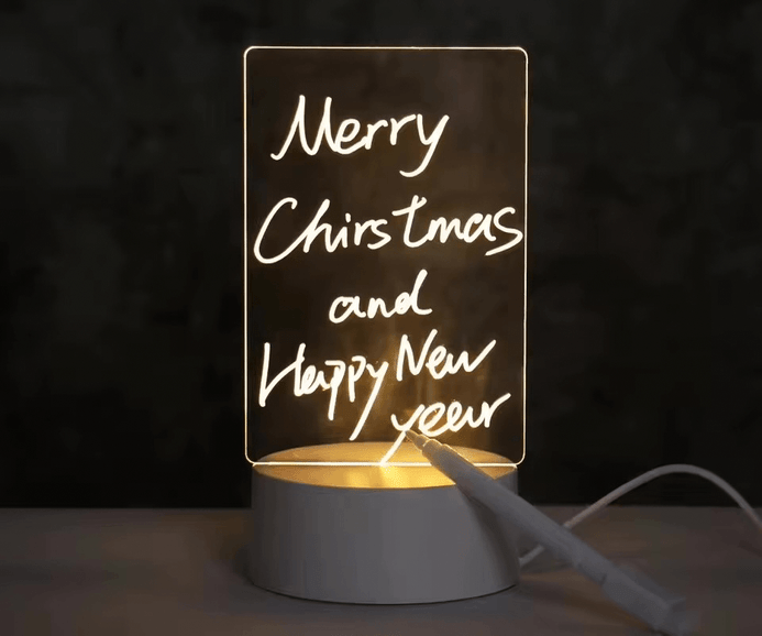 Office Home Message Board USB Night Light Lamp baby Transparent Acrylic Led Lights 3D Writing Board Night Lights For Bedroom Desk in light Gray grey